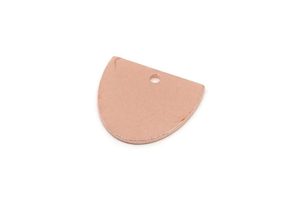 Semi Circle Charm, Raw Copper Half Moon Charms With 1 Hole, Stamping Tag, Earring Charms, Findings (12x14x0.80mm) SMP2838