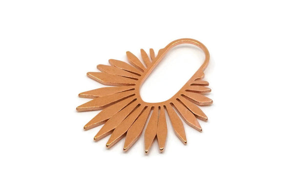 Copper Sun Charm, Raw Copper Sun Charms, Earring Findings (30x25x0.80mm) SMP2799