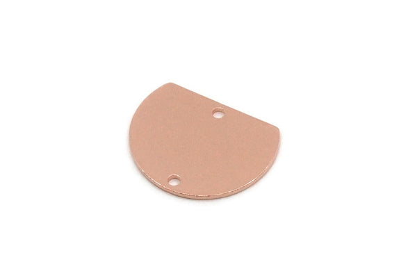 D Shape Charm - Raw Copper D Shape Connectors With 2 Holes, Earring Charms, Findings (14x18x0.80mm) SMP2840