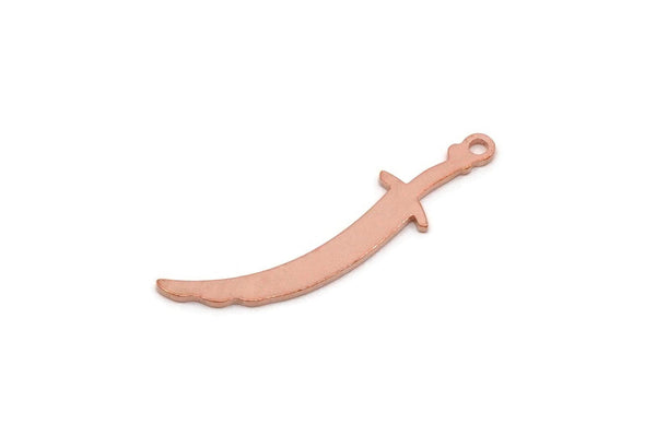 Copper Sword Charm, Raw Copper Sword Charms With 1 Loop, Earring Charm, Sword Findings (30x7x0.80mm) SMP2828