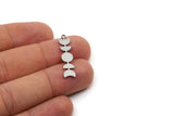 Steel Moon Charm, Stainless Steel Moon Phases Charms With 1 Loop, Earring Findings (30x7x0.80mm) SMP2831