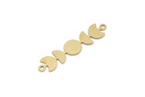 Brass Moon Charm, Raw Brass Moon Phases Charms With 2 Loops, Earring Findings (33x7x0.60mm) SMP2832