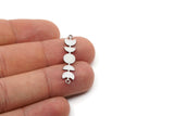 Steel Moon Charm, Stainless Steel Moon Phases Charms With 2 Loops, Earring Findings (33x7x0.80mm) SMP2832
