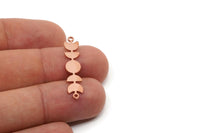 Copper Moon Charm, Raw Copper Moon Phases Charms With 2 Loops, Earring Findings (33x7x0.80mm) SMP2832