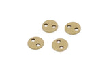 Brass Round Charm, Raw Brass Tiny Round Charms With 2 Holes, Connector Part (7x0.80mm) SY0355