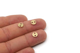 Brass Round Charm, Raw Brass Tiny Round Charms With 2 Holes, Connector Part (7x0.80mm) SY0355