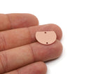 D Shape Charm - Raw Copper D Shape Connectors With 2 Holes, Earring Charms, Findings (14x18x0.80mm) SMP2840