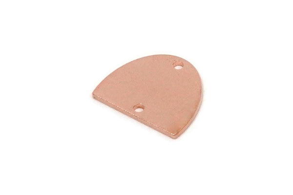 D Shape Charm - Raw Copper D Shape Connectors With 2 Holes, Earring Charms, Findings (12x14x0.80mm) SMP2856