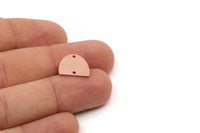 D Shape Charm - Raw Copper D Shape Connectors With 2 Holes, Earring Charms, Findings (12x14x0.80mm) SMP2856
