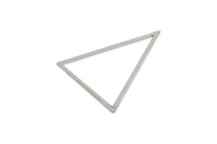 Silver Triangle Ring, 4 Silver Tone Brass Triangles (53x53x40mm) Bs-1307