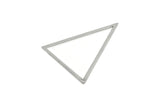 Silver Triangle Ring, 4 Silver Tone Brass Triangles (53x53x40mm) Bs-1307
