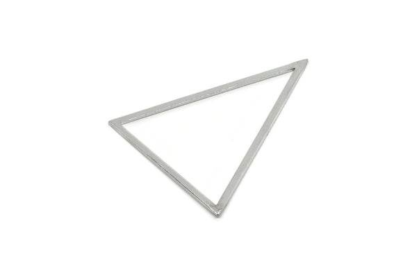 Silver Triangle Ring, 4 Silver Tone Brass Triangles (53x53x40mm) Bs-1307