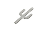 Steel Cactus Charm, Stainless Steel Cactus Charms With 1 Hole, Findings (36x16x0.80mm) F053