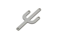 Steel Cactus Charm, Stainless Steel Cactus Charms With 4 Holes, Findings (36x16x0.80mm) F050