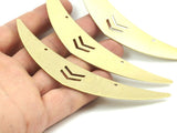 Chevron Choker Pendant - 2 Raw Brass Chevron Choker Pendants With 2 Holes (113x23mm)   D0195--C084