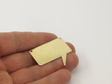 Brass Speech Bubblei 5  Raw Brass Speech Bubble Blanks (37x34.5x0.80mm)   D0313--C096