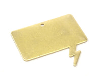 Brass Speech Bubble, 5 Raw Brass Speech Bubble Stamping Blanks (37x34.5x0.80mm)   D0306--C093