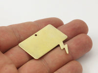 Brass Speech Bubble, 5 Raw Brass Speech Bubble Stamping Blanks (37x34.5x0.80mm)   D0306--C093