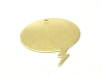 Brass Speech Bubble, 5 Raw Brass Speech Bubble Blanks (37x37x0.80mm)   D0315--C096