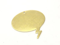 Brass Speech Bubble, 5 Raw Brass Speech Bubble Blanks (37x37x0.80mm)   D0315--C096