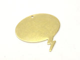 Brass Speech Bubble, 5 Raw Brass Speech Bubble Blanks (37x37x0.80mm)   D0315--C096