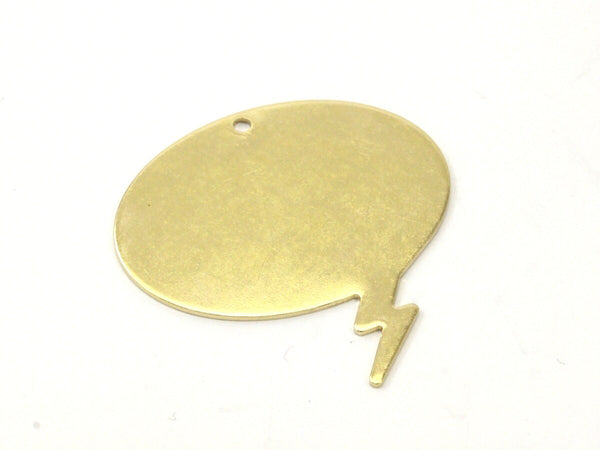 Brass Speech Bubble, 5 Raw Brass Speech Bubble Blanks (37x37x0.80mm)   D0315--C096