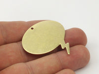 Brass Speech Bubble, 5 Raw Brass Speech Bubble Blanks (37x37x0.80mm)   D0315--C096