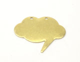 Brass Speech Bubble, 5 Raw Brass Speech Bubble Blanks (38x34.5x0.80mm) D0310--c095