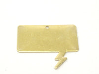 Brass Speech Bubble, 5 Raw Brass Speech Bubble Stamping Blanks (37x34.5x0.80mm)   D0306--C093