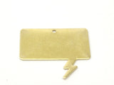 Brass Speech Bubble, 5 Raw Brass Speech Bubble Stamping Blanks (37x34.5x0.80mm)   D0306--C093
