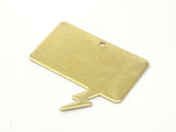 Brass Speech Bubble, 5 Raw Brass Speech Bubble Stamping Blanks (37x34.5x0.80mm)   D0306--C093