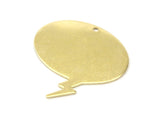 Brass Speech Bubble, 5 Raw Brass Speech Bubble Blanks (37x37x0.80mm)   D0315--C096