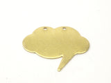 Brass Speech Bubble, 5 Raw Brass Speech Bubble Blanks (38x34.5x0.80mm) D0310--c095