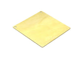 Brass Square Blank, Raw Brass Square Charms With 2 Holes (40x40x0.80 Mm)   D0278--C102