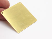 Brass Square Blank, Raw Brass Square Charms With 2 Holes (40x40x0.80 Mm)   D0278--C102