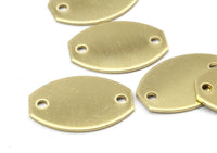 Brass Oval Blank, 12 Raw Brass Blanks with 2 Hole (21x14x0.80mm)   D163--N0662