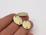 Brass Oval Blank, 12 Raw Brass Blanks with 2 Hole (21x14x0.80mm)   D163--N0662