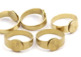 Brass Ring Setting, 20 Raw Brass Adjustable Ring Blanks (18-19mm) Mn51