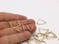Brass Cambered Charm, 25 Raw Brass Cambered Triangles (19x19x19mm) Bs-1211