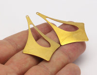 Brass Diamond Charm, 6 Raw Brass Charms (55x32mm) Bs 1321