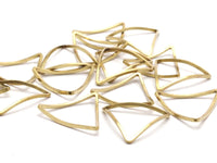 Brass Cambered Charm, 25 Raw Brass Cambered Triangles (19x19x19mm) Bs-1211