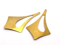 Brass Diamond Charm, 6 Raw Brass Charms (55x32mm) Bs 1321