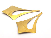 Brass Diamond Charm, 6 Raw Brass Charms (55x32mm) Bs 1321