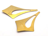 Brass Diamond Charm, 6 Raw Brass Charms (55x32mm) Bs 1321