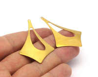 Brass Diamond Charm, 6 Raw Brass Charms (55x32mm) Bs 1321