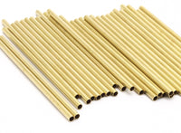 Brass Plain Tubes - 25 Raw Brass Tube Beads (3x80mm) Bs 1447