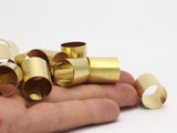 Brass Tube Bead, 10 Raw Brass Tubes (16x18mm) Bs 1488