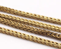 Tiny Snake Chain, 1M Raw Brass Square Chain (2.7mm) Bs 1370