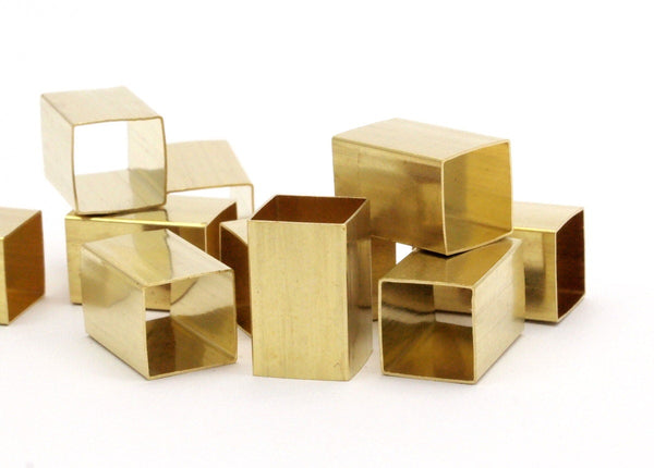 Square Tube Bead, 12 Huge Raw Brass Square Tubes  (10x16mm) Bs 1507