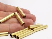 Brass Tube Bead, 25 Raw Brass Tubes (6x30mm) Bs 1534